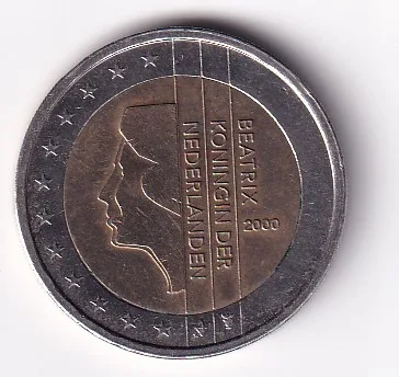 Netherlands 2 Euros 2000 - Beatrix Rare Coin #S-21