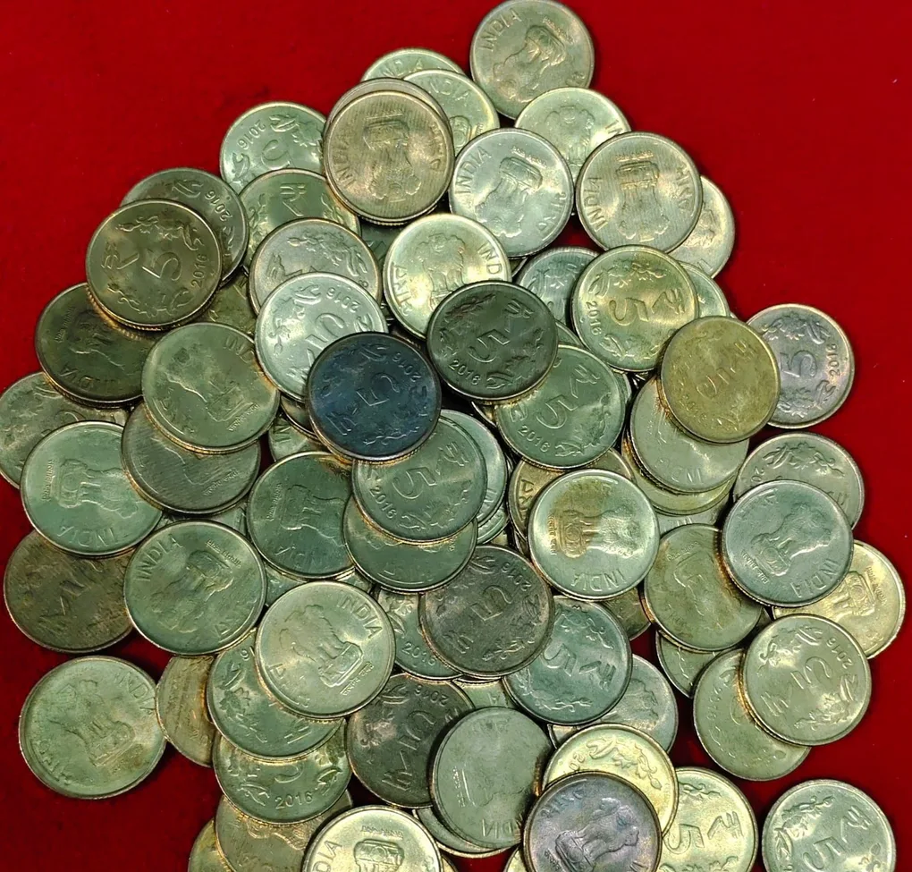 5 Rupee 2016 Noida Mint Opened Packet 100 Coin