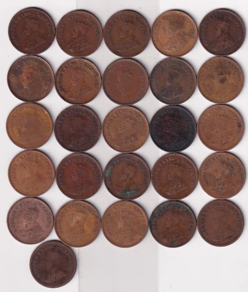 26 Different Dates Half Pice Rare British -India ( 26 Coin Set) #N-447