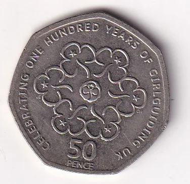 United Kingdom 50 Pence - 2010 (Elizabeth II Girlguiding) Rare Commemorative Coin #N-434