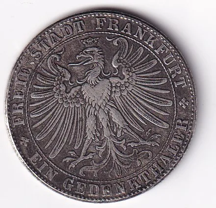 German 1 Thaler 1863 "Memorial Thaler" Rare Commemorative Rare Token Coin #C-6