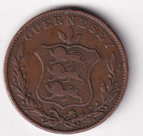 Guernsey 8 Doubles 1834 Extremely Rare Coin#N-477