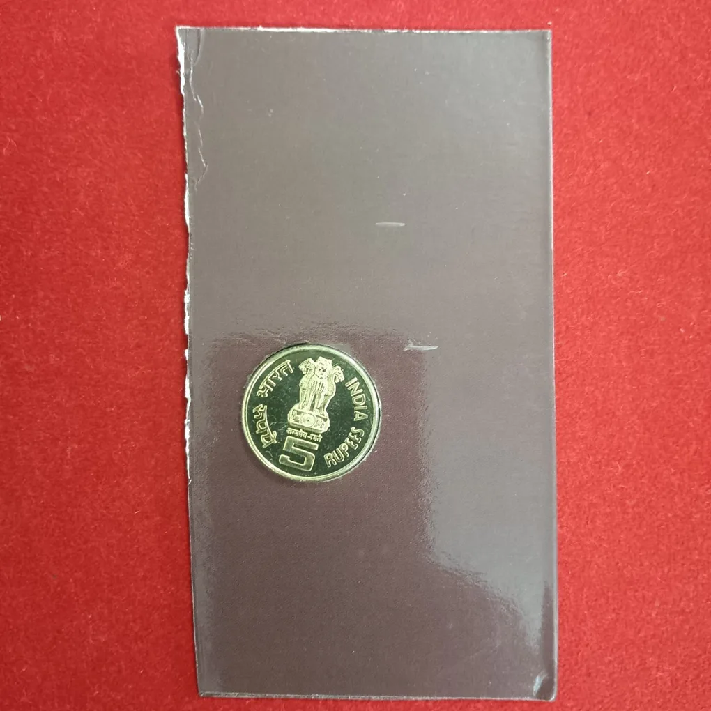 Five Rs Rare Proof Coin Perarignar Anna Centenary 1909-1969 Kolkata Texal Mint India