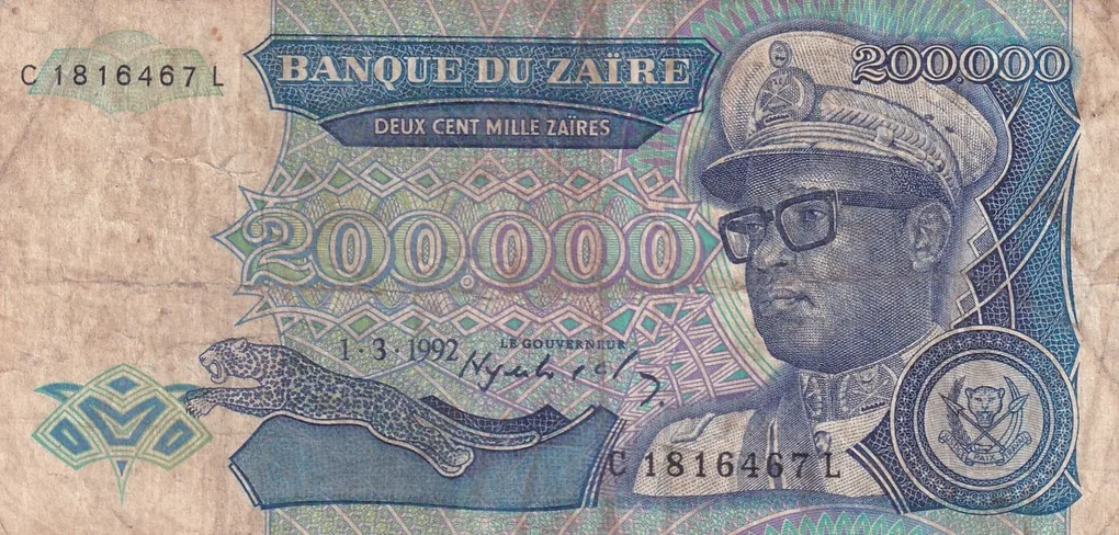 Congo (Zaire) 200 000 Zaires (1992) Rare Note#B2
