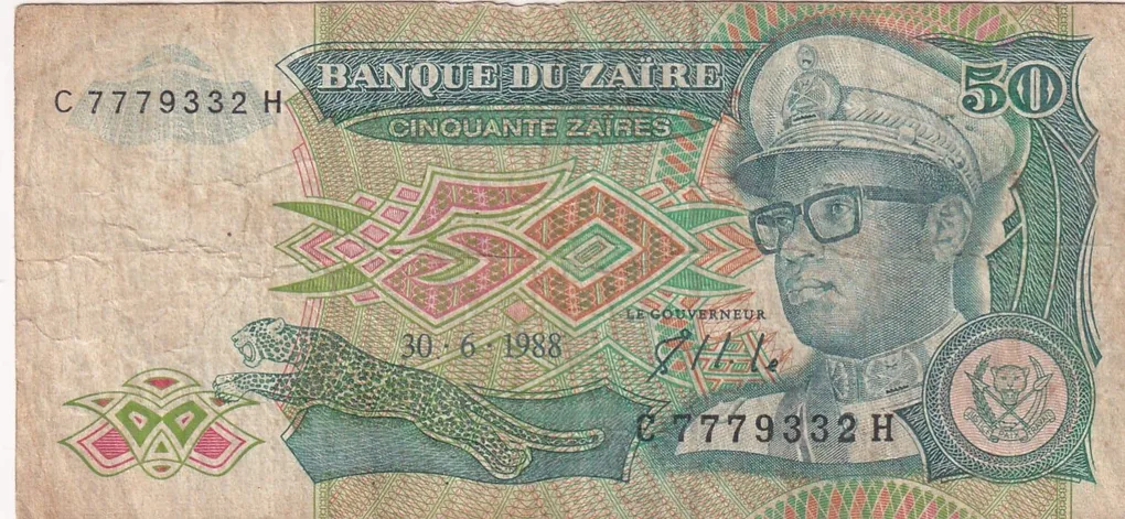 Zaire 50 Zaïres (1988) Rare Note#B2