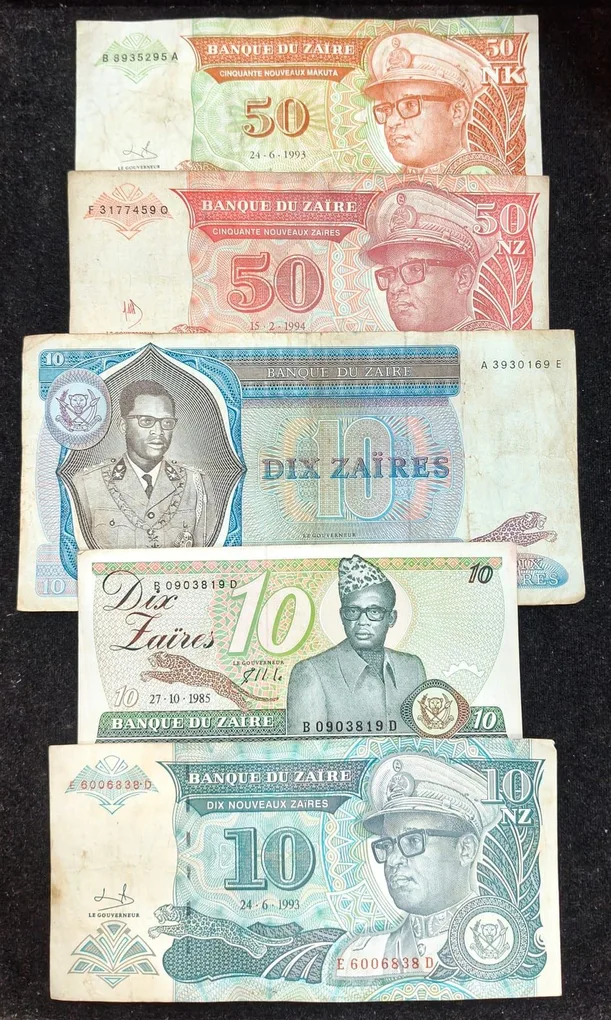 All Different Denomination Congo ( Zaire ) Rare (26 Note Set) #SET-I
