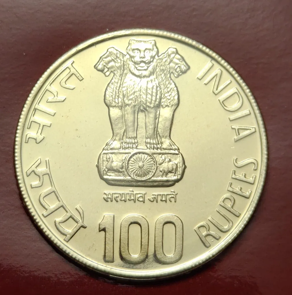 100 Rs 150 Years Of Telecommunications Silver Coin Unc