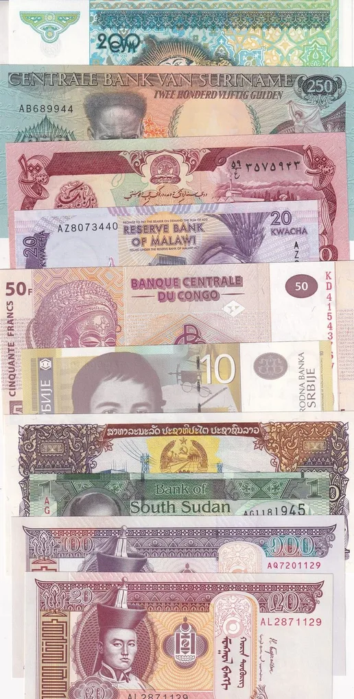 100 Different Foreign GEM UNC Note😍 with Album