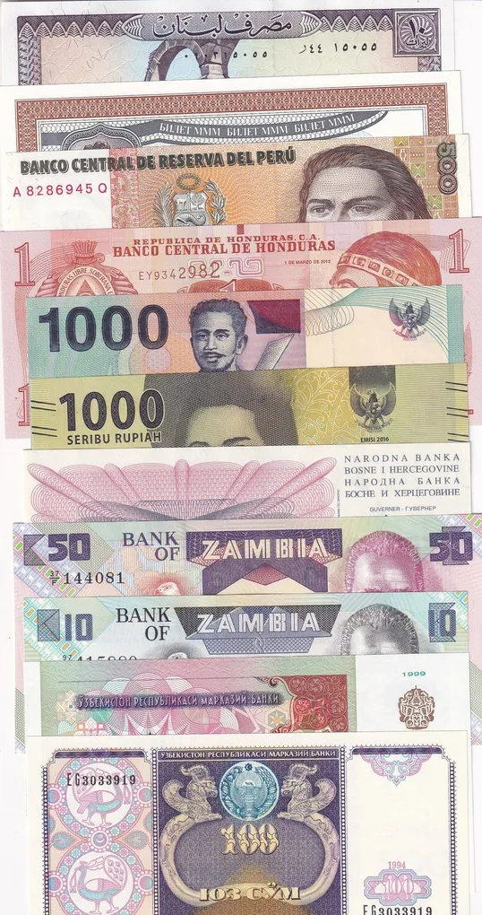 100 Different Foreign GEM UNC Note😍 with Album
