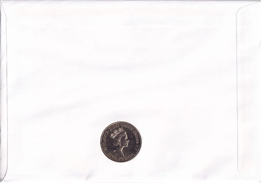 Queen's 70th Birthday ; 1996 UK £5 Brilliant Uncirculated Coin ( First Day Cover)