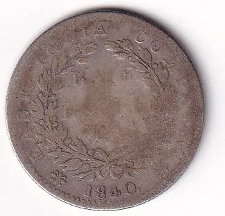 India - British ½ Rupee 1840 - Victoria Continuous legend Rare Silver Coin