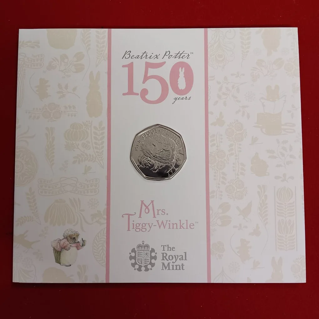 Rare Queen Elizabeth 150 Th Anniversary of Beatrix Potter Mrs Tiggy Winkle Proof Coin Set Year 2016 Issue UK The Royal Mint