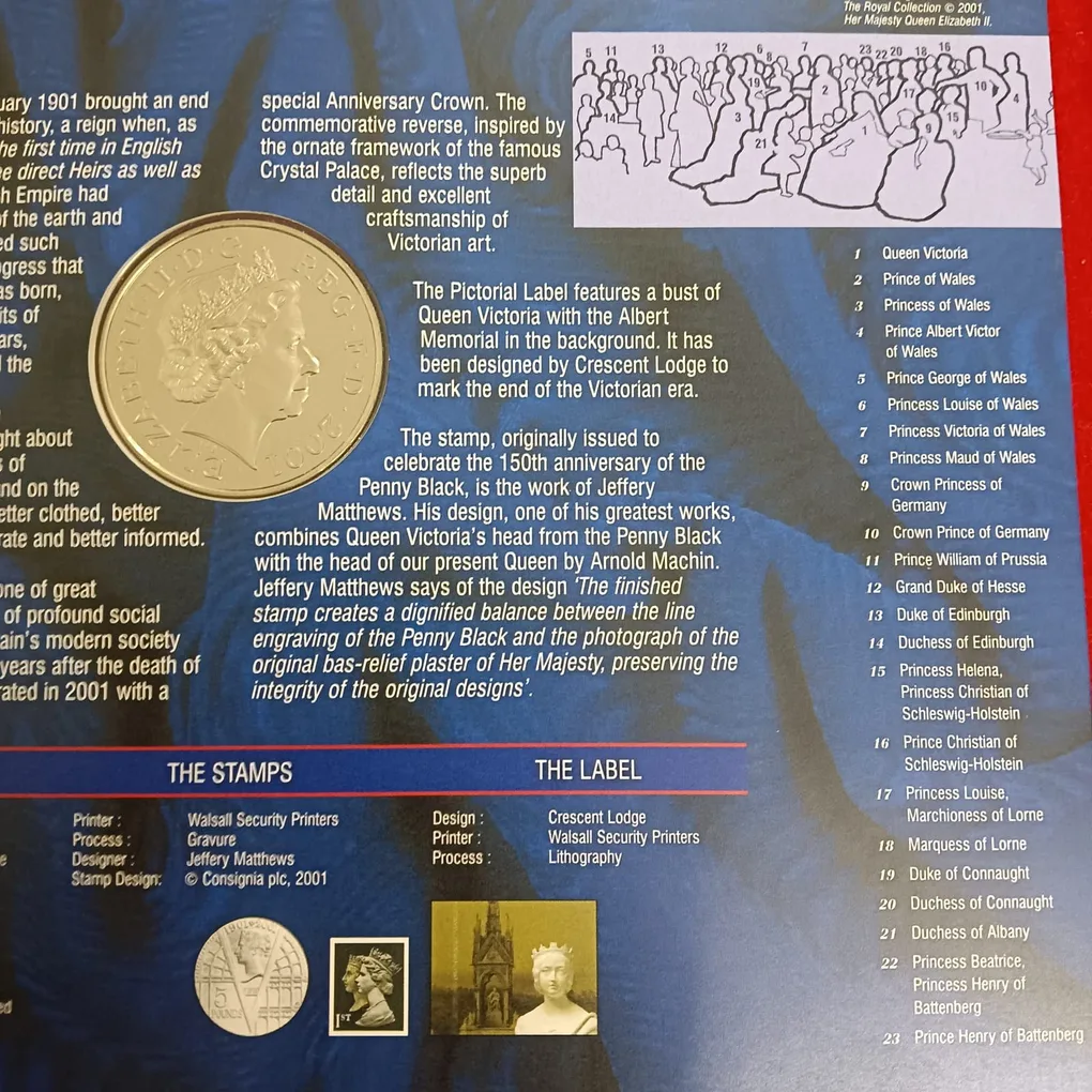 Rare Queen Victoria 5 Pounds 1901-2001 Year United Kingdom Proof Coin Set Issue Royal Mint