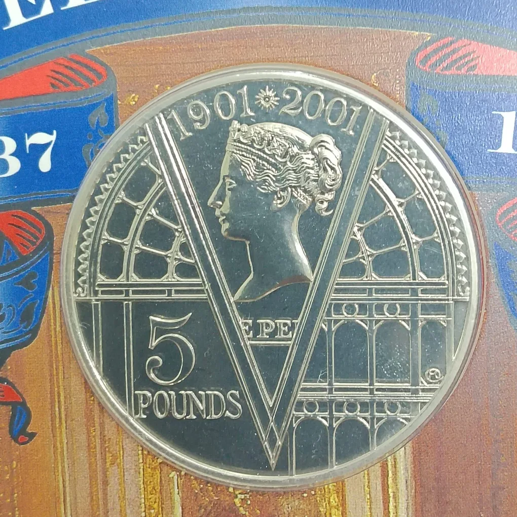Rare Queen Victoria 5 Pounds 1901-2001 Year United Kingdom Proof Coin Set Issue Royal Mint