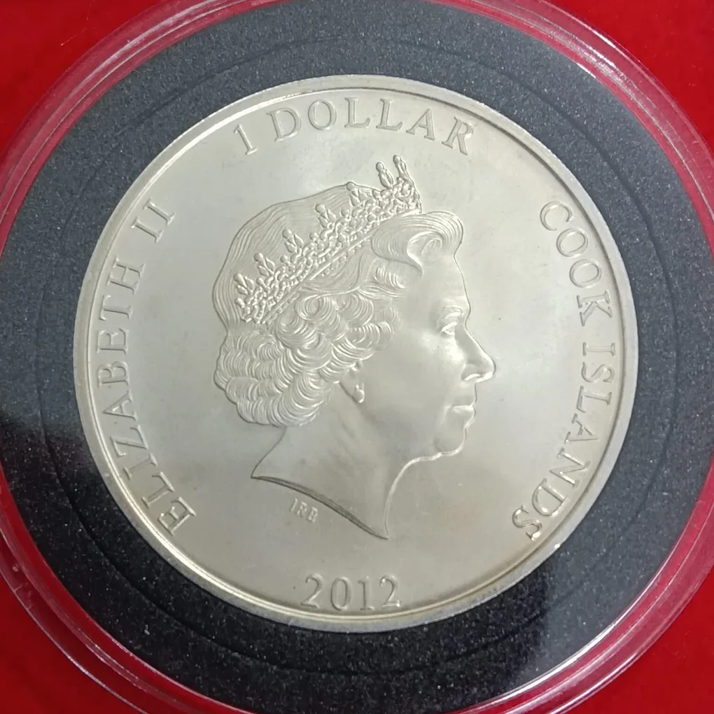 Rare Queen Elizabeth One Dollar Proof Coin RMS Titanic Series Nearer My God To there Centenary Year 2012 Cook Islands