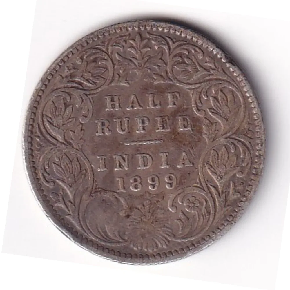 India - British ½ Rupee 1899 - Victoria Rare Silver Coin