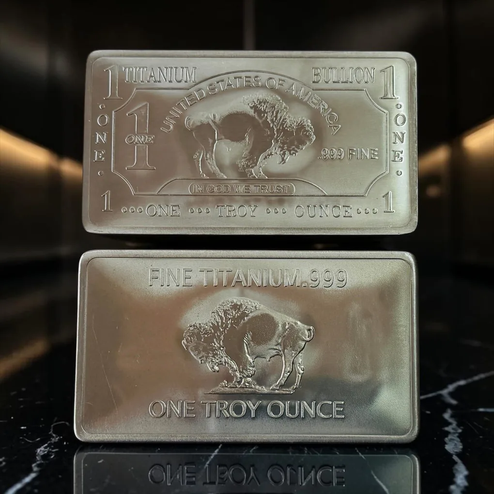 United States 1 Troy Ounce 999 Fine Titanium Bullion Bar Ultra Unique and Rare