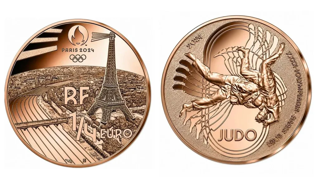 France ¼ Euro JO 2024 Paris - Judo Commemorative issue Rare UNC Coin with Capsule
