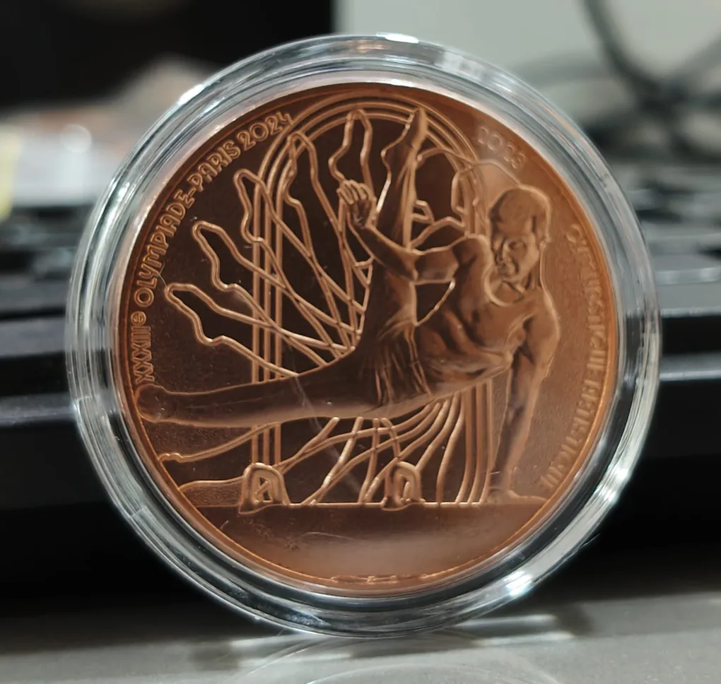 France ¼ Euro Artistic gymnastics Rare UNC Coin with Capsule #C-105