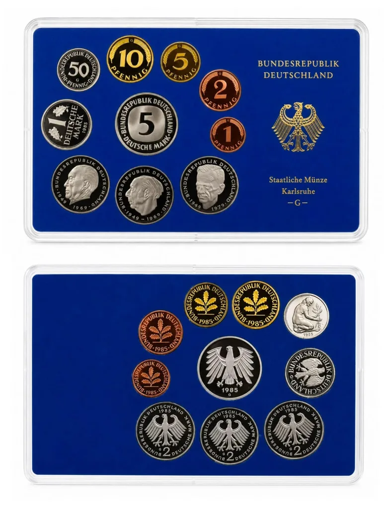 German Bundesrepublik Deutschland 1985 Rare Proof (10 Coin) Set