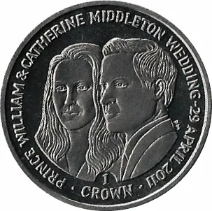 United Kingdom > Falkland Islands 1 Crown 2011 - Elizabeth II Royal Wedding Commemorative issue Rare UNC Coin #C-133