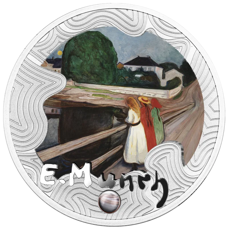 GIRLS ON THE BRIDGE EDVARD MUNCH 500 FRANCS (SILVER 17.50 G ) CAMEROON 2024 RARE COIN PROOF SET
