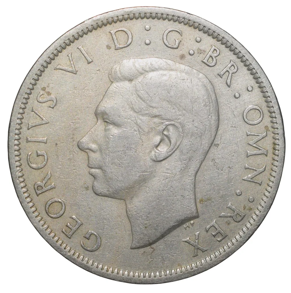 Copper-Nickel 1/2 Crown of George VI (AD 1951) from Great Brittain