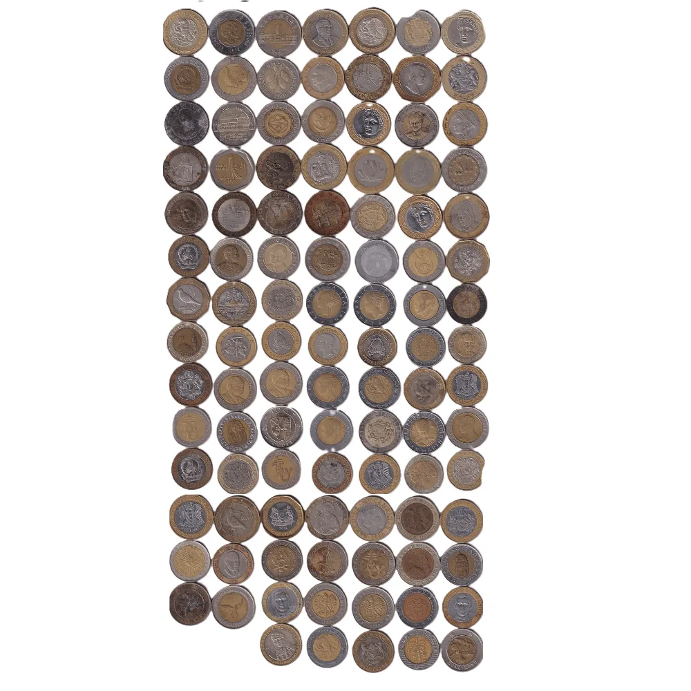 102 Different Bimetallic World Coin Rare Coin Set#C-400