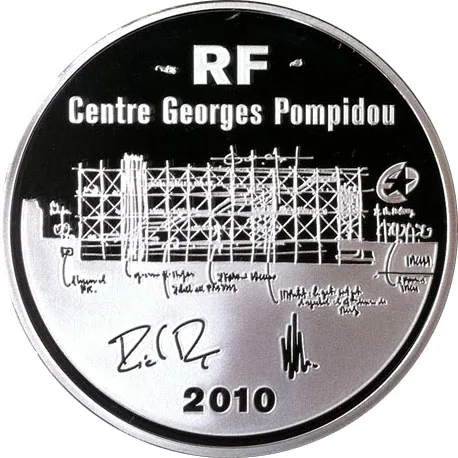 Monnaie De Paris 10 Euro 2010 Centre Pompidou (Silver Weight 22.2g ) Rare Coin
