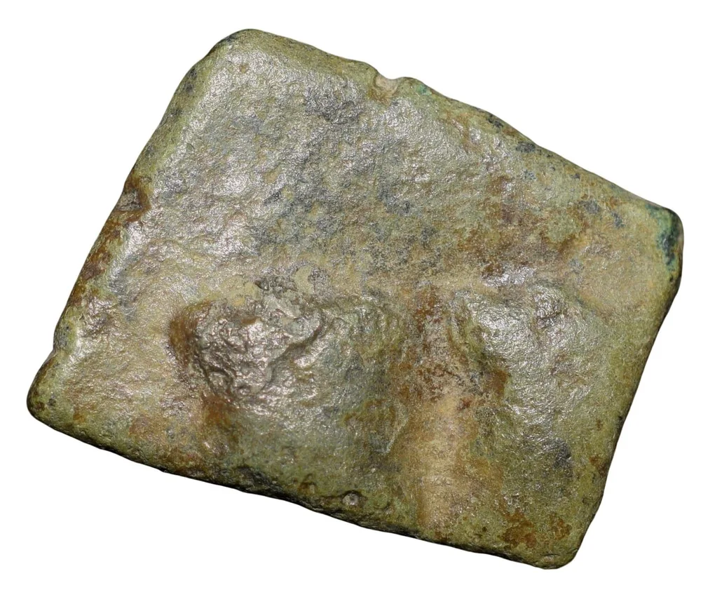 Copper Coin of Bharuch(2nd Cen. BC) with Pair of Mugamukhe/Mahakal . . . Rare