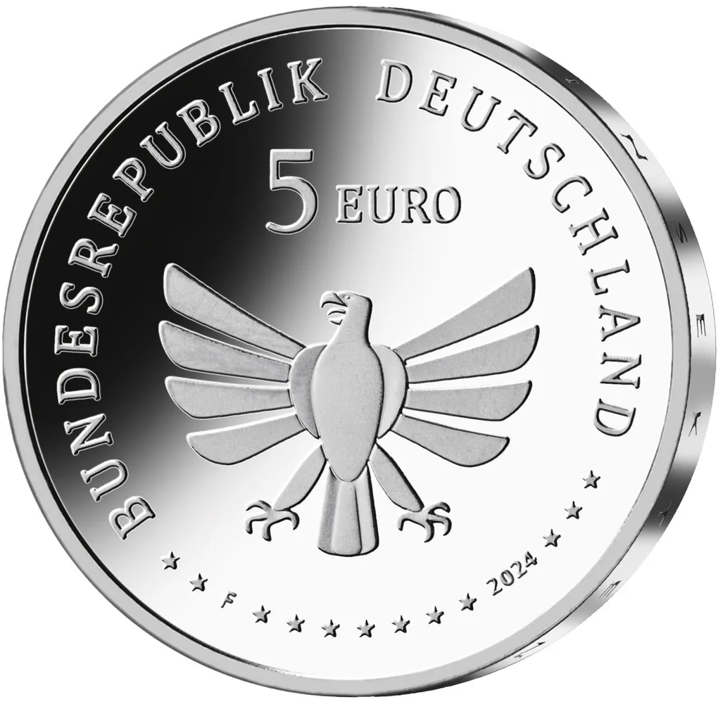 Germany 5 euro 2024 "Hainschwebfliege" Rare Coloured Coin C-131