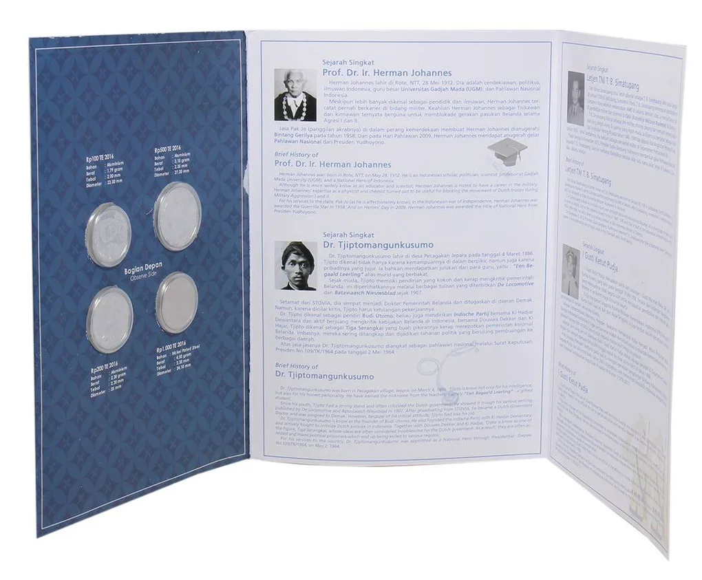 Indonesian Coins Emission Commemorative Coins 2016 Rare (4 Coin) Set