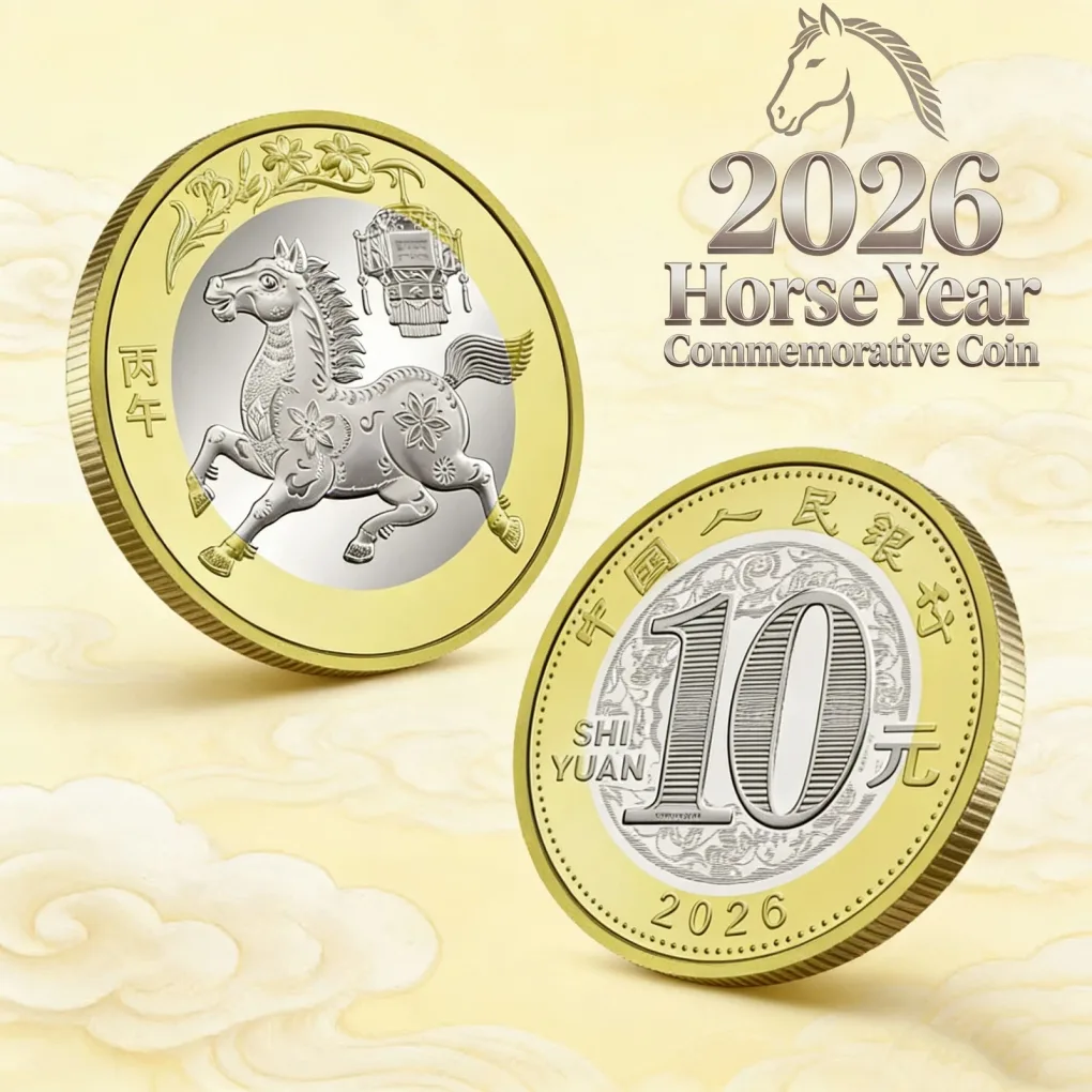 China 10 Shi Yuan 2026 Year of the Horse Commemorative Zodiac Coin With Beautiful Packaging