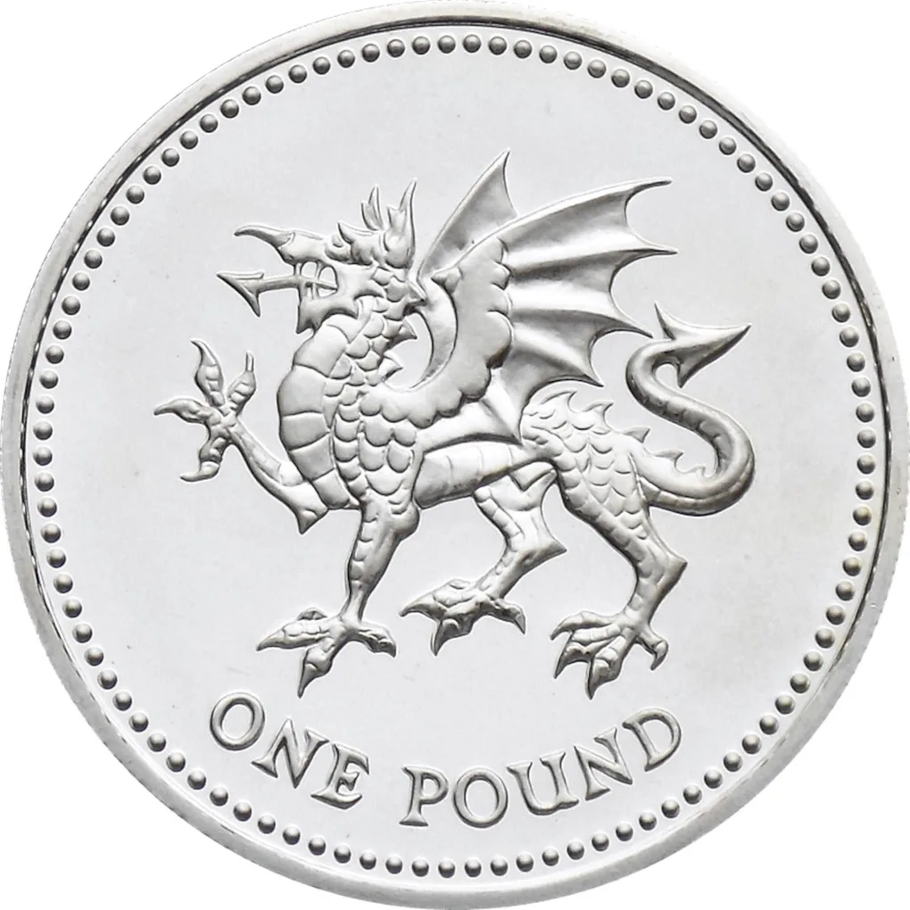 18th Birthday Of Prince William 2000 United Kingdom - Elizabeth II Welsh Dragon; Silver £1 Brilliant Uncirculated Coin ( First Day Cover with stamp)