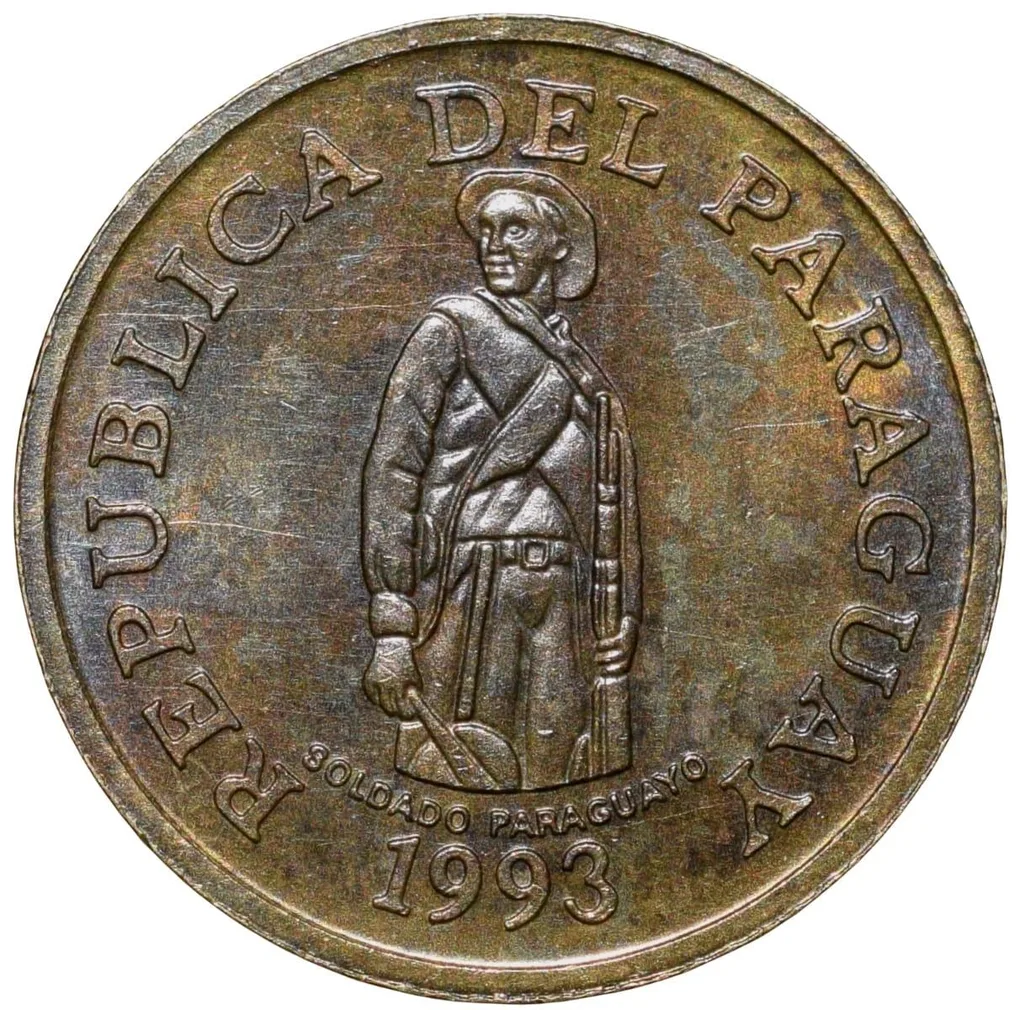 Brass 1 Guarani of Paraguay Country (AD 1993) with Tobacco Plant