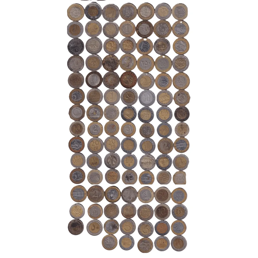 102 Different Bimetallic World Coin Rare Coin Set#C-400