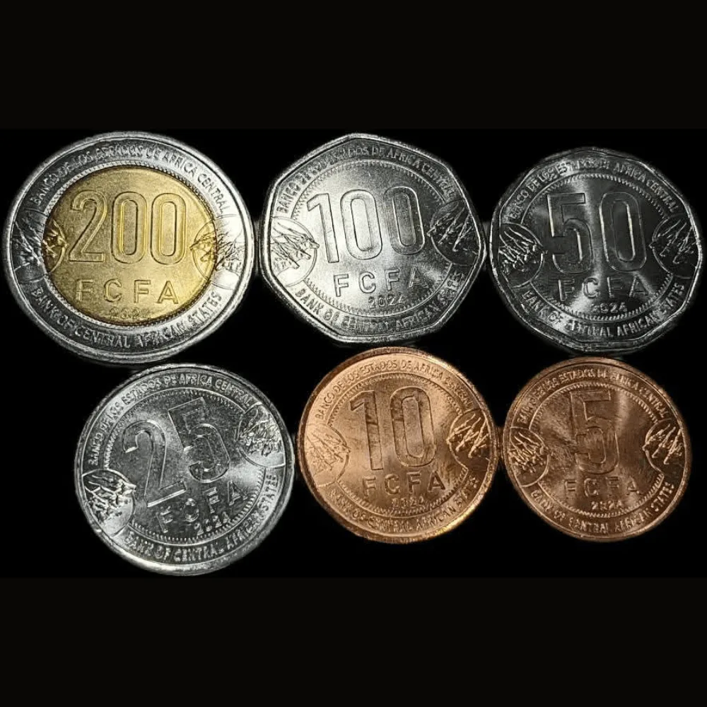 Central African States 6 Different Denomination 2024 Gem Unc (6 Coin) Set #C-284