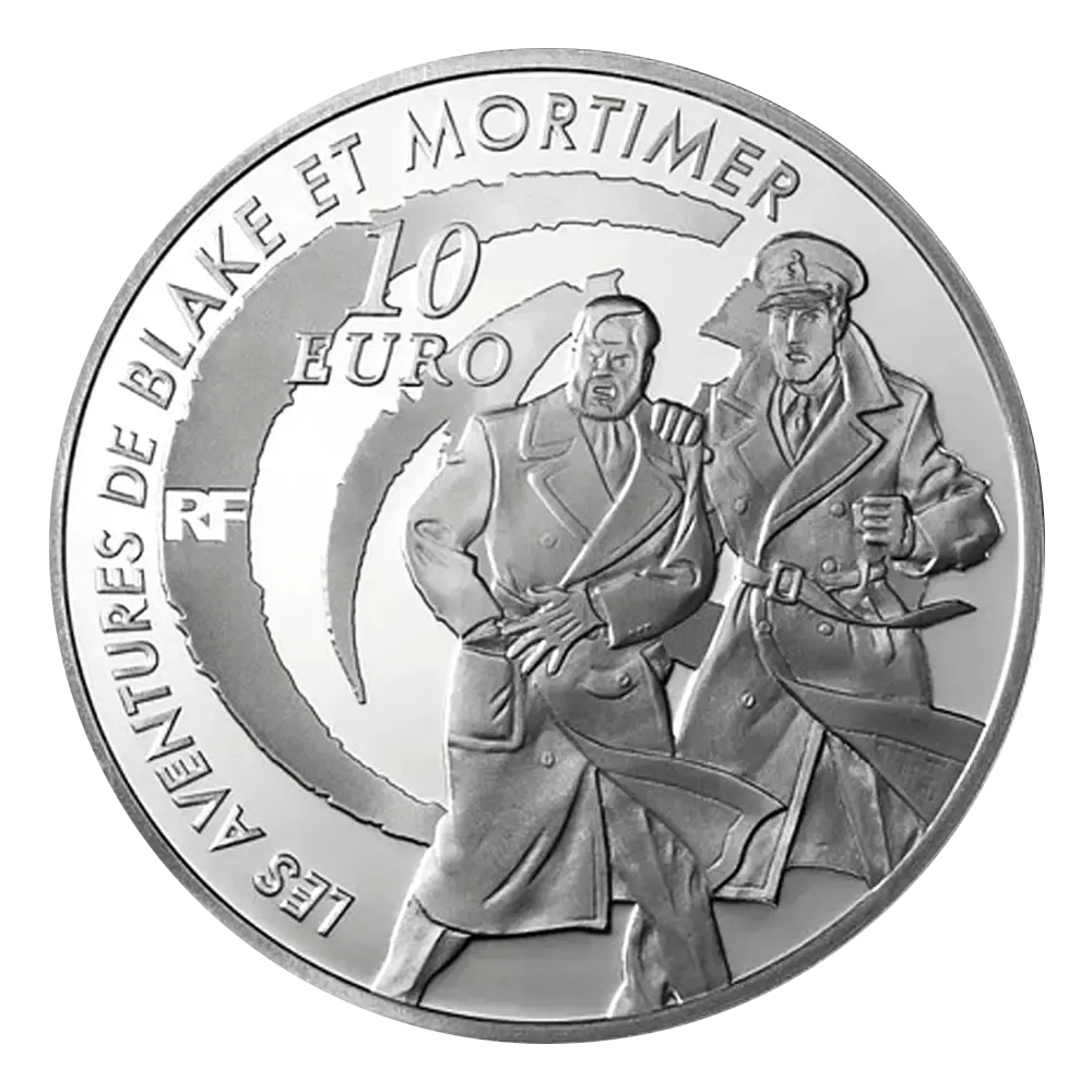 Monnaie De Paris 10 Euro 2010 Blake & Mortimer (Silver Weight 22.2g ) Rare Coin