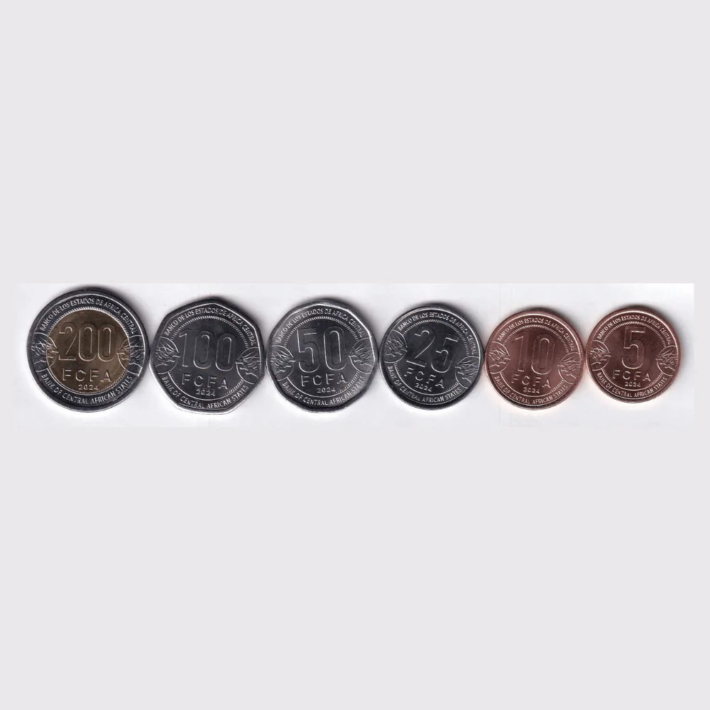 Central African States 6 Different Denomination 2024 Gem Unc (6 Coin) Set #C-284