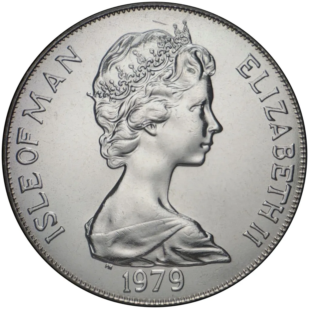 British Crown dependencies › Isle of Man 1 Crown - (Tynwald - English cog) 1979 Rare Unc Commemorative Coin#J-9