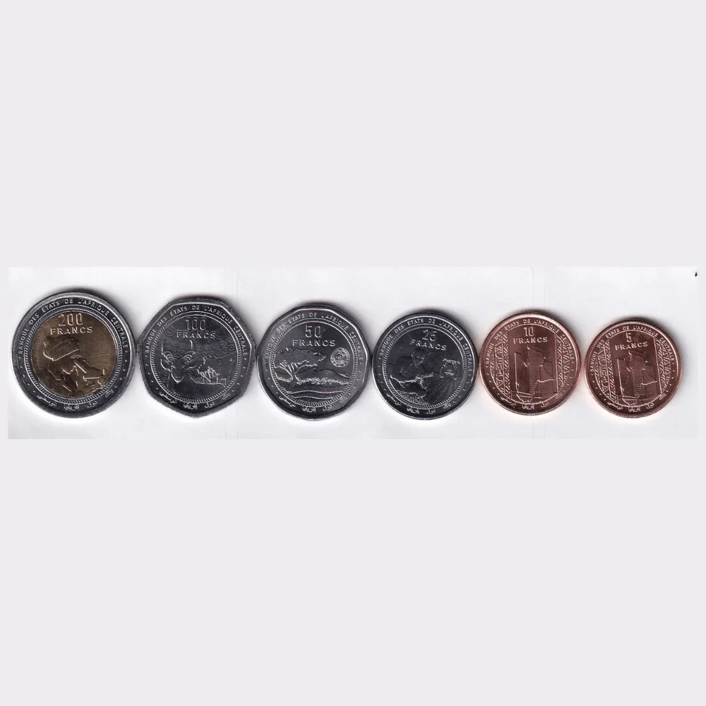 Central African States 6 Different Denomination 2024 Gem Unc (6 Coin) Set #C-284