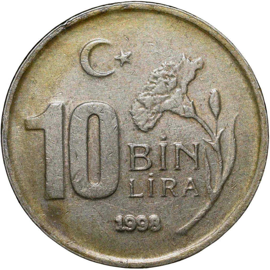 10,000 Lira of Turkey (AD 1998) with Portrait of Mustafa Kemal Atatürk