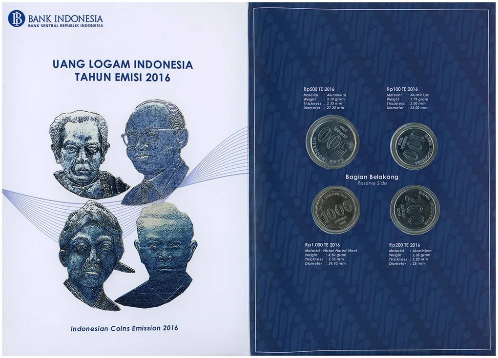 Indonesian Coins Emission Commemorative Coins 2016 Rare (4 Coin) Set