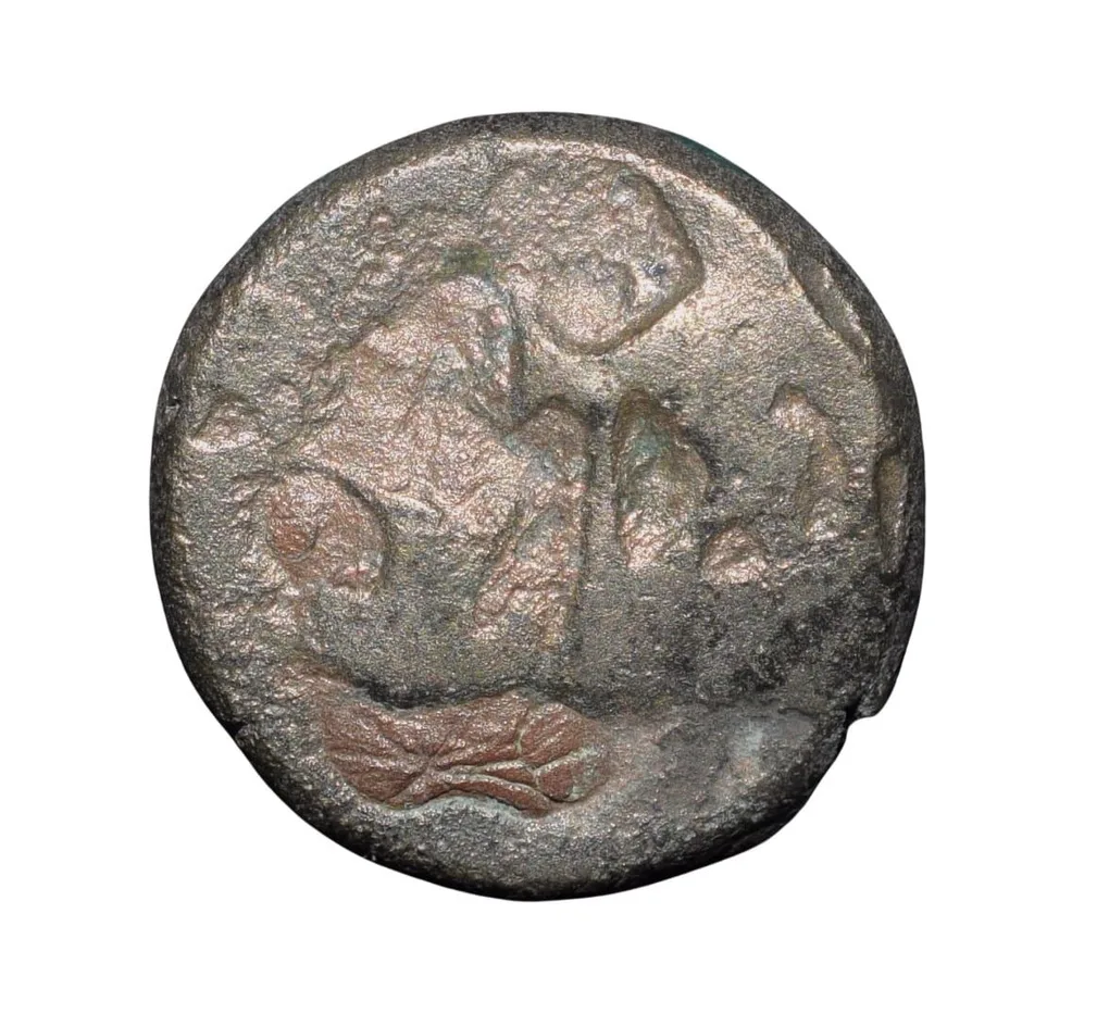 Copper-Alloy 1/8 Karshapana of Indra Mitra (1st Cen. AD) of Panchala's of Ahichhatra - Rare