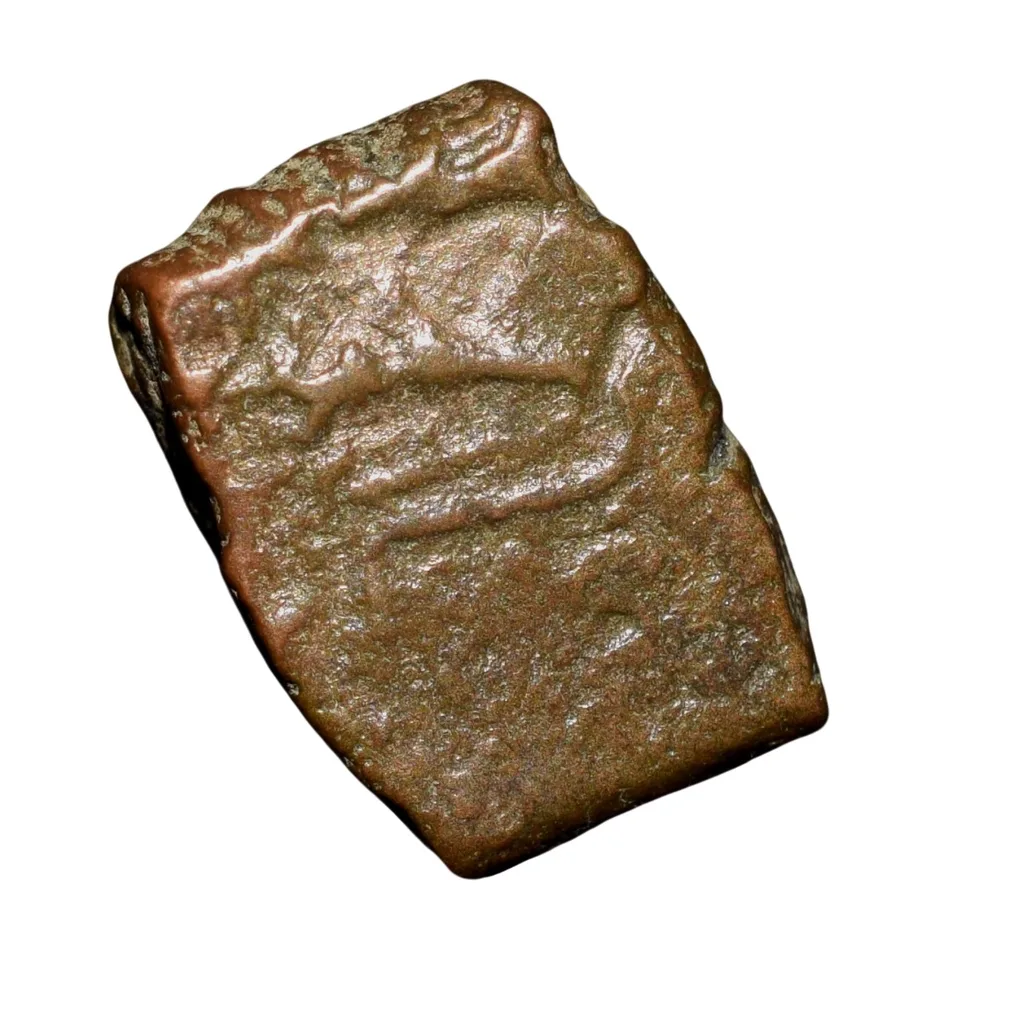 Copper Coin of Post-Gupta - Rashatrakuta Series, (6th - 8th Cen. AD) from Aurangabad Region with Bull & Brahmi Legends/Design