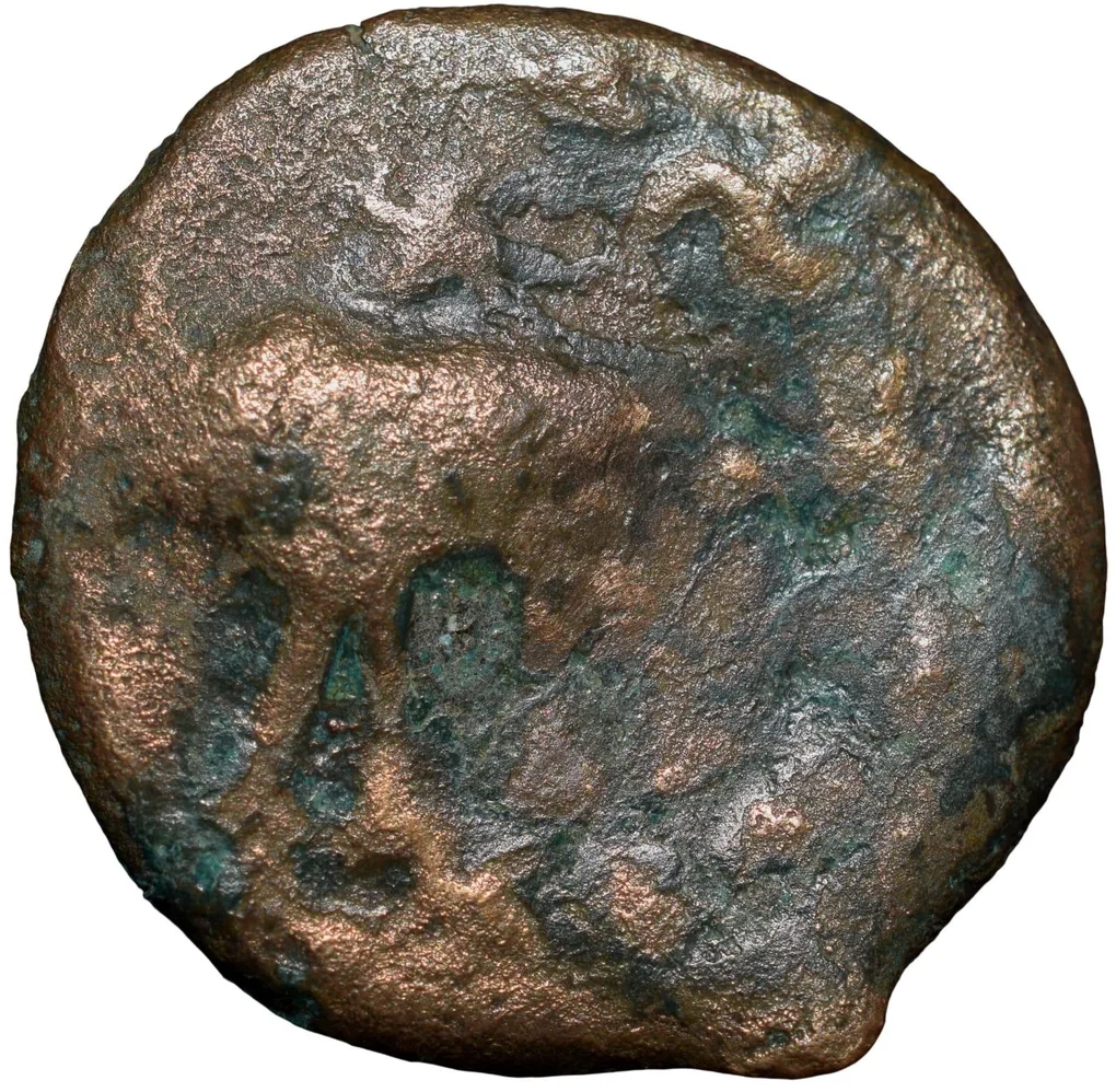 Copper Coin of Satakarni I (1st Cen. BC) of Satavahan Dynasty from Vidarbha (Buldhana) Heavy Weight Rare