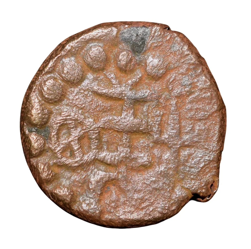 Copper Drachma of Later Kushana - Kota-Kula (4th Cen. AD) from Haryana Region