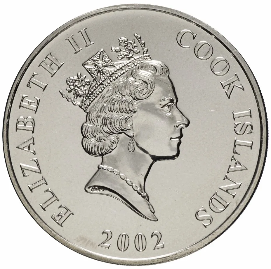 Cook Islands 50 Cents - (Elizabeth II Coronation) 2002 Rare Unc Commemorative Coin#J-11