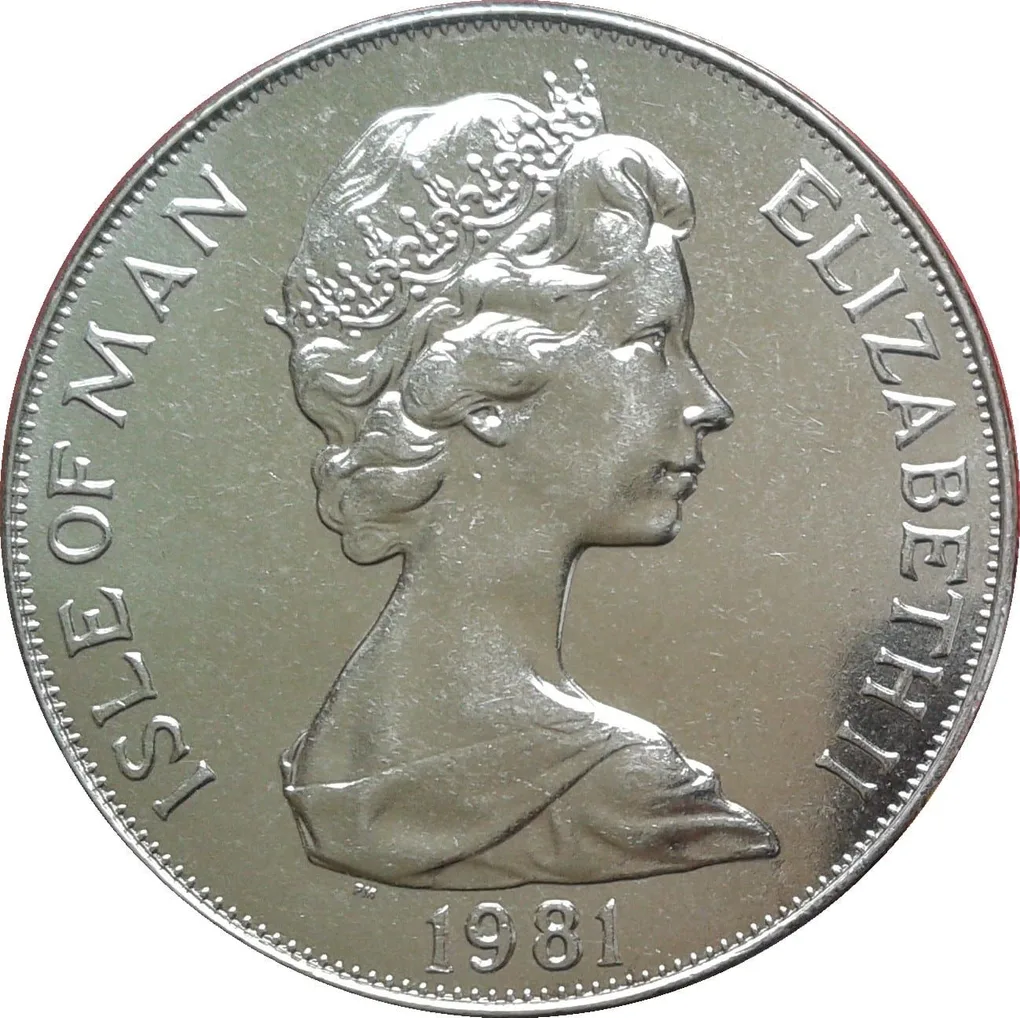 Isle of Man 1 Crown - (Elizabeth II Beethoven) 1981 Rare Unc Commemorative Coin #J-19