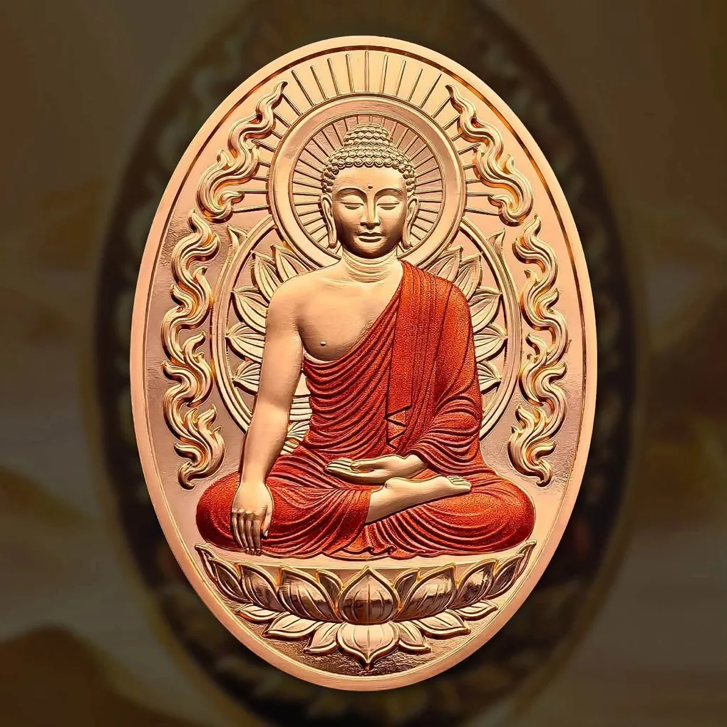 Extremely Rare Item Year 2026 LORD BUDDHA Statue 1 Ghana Sadi 50 MM Proof Coin Issued The Republic of Ghana
